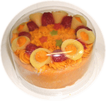 例:冷凍発送(かぼちゃクリーム・苺とりんごのコンポート飾りケーキ