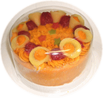 例：冷凍発送（かぼちゃクリーム・苺とりんごのコンポート飾りケーキ